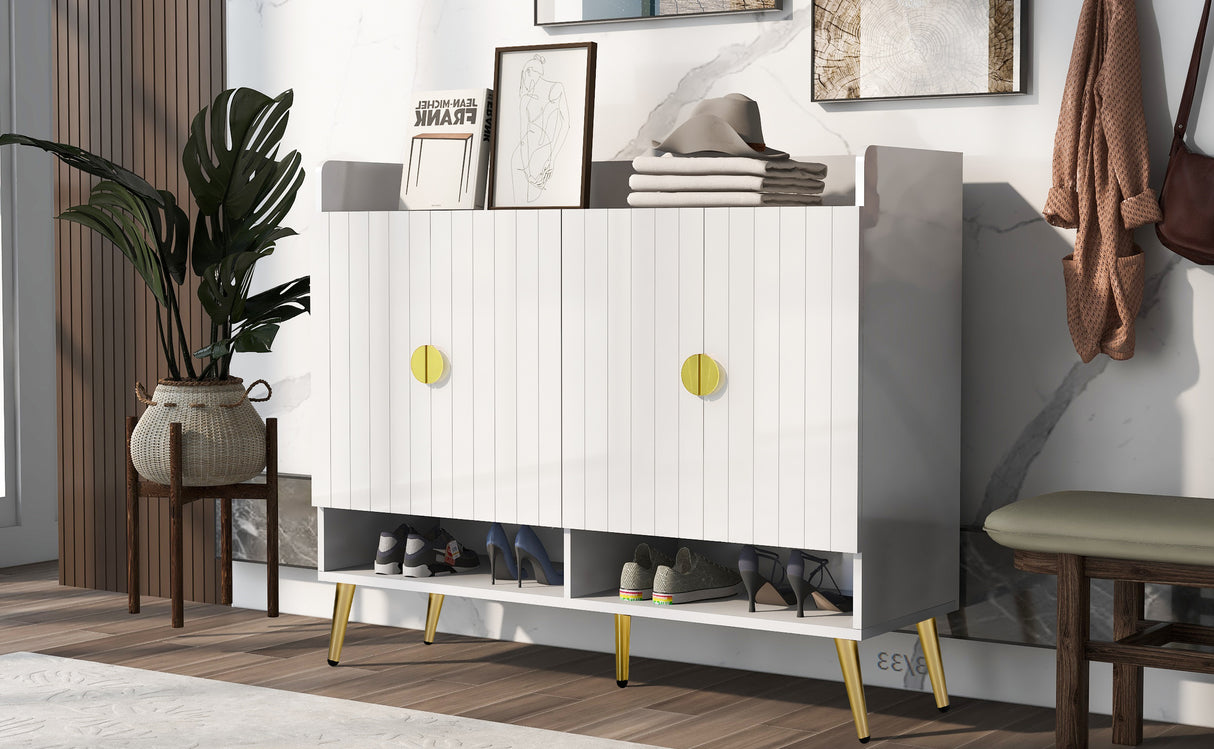 U-Can shoe cabinet with door, 11 layers with adjustable shelves, modern wooden shoe cabinet (PVC surface) - V.I.P Digital Presence