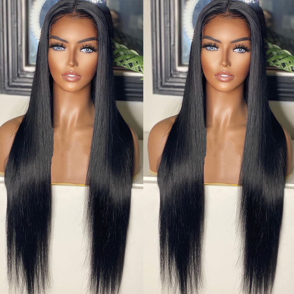 Natural Transition Wig Black Chemical Fiber Front Lace Long Straight Hair Matte High Temperature Silk Headgear - V.I.P Digital Presence