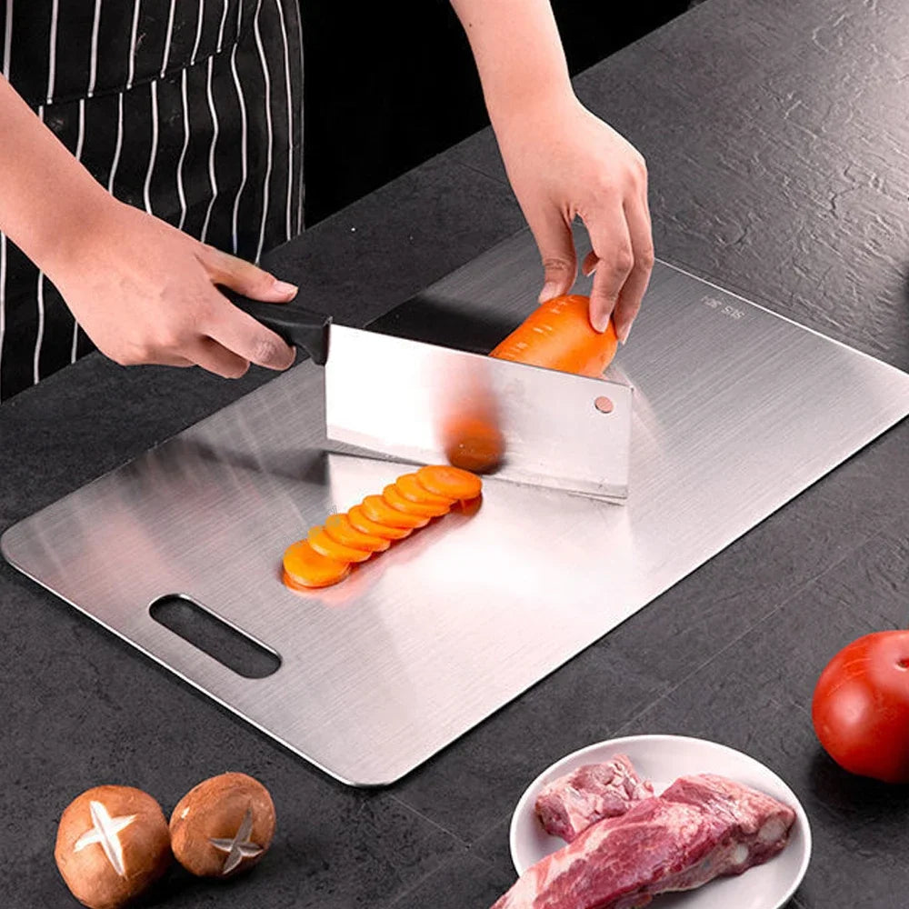 304 Stainless Steel Panel and Chopping Board Kitchen Household Thickened Double Sided Cutting Board Block Kneading Dough Board - V.I.P Digital Presence