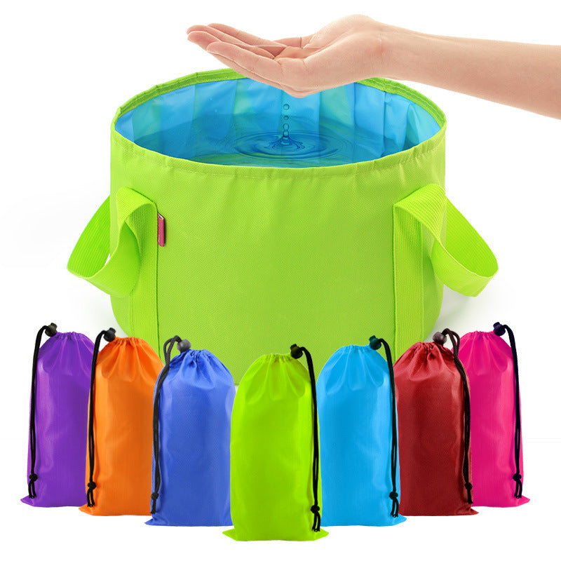 Cubo plegable portátil multiusos para viajes al aire libre, cubo para pies, lavabo, cubo para acampar, cubo agrandado