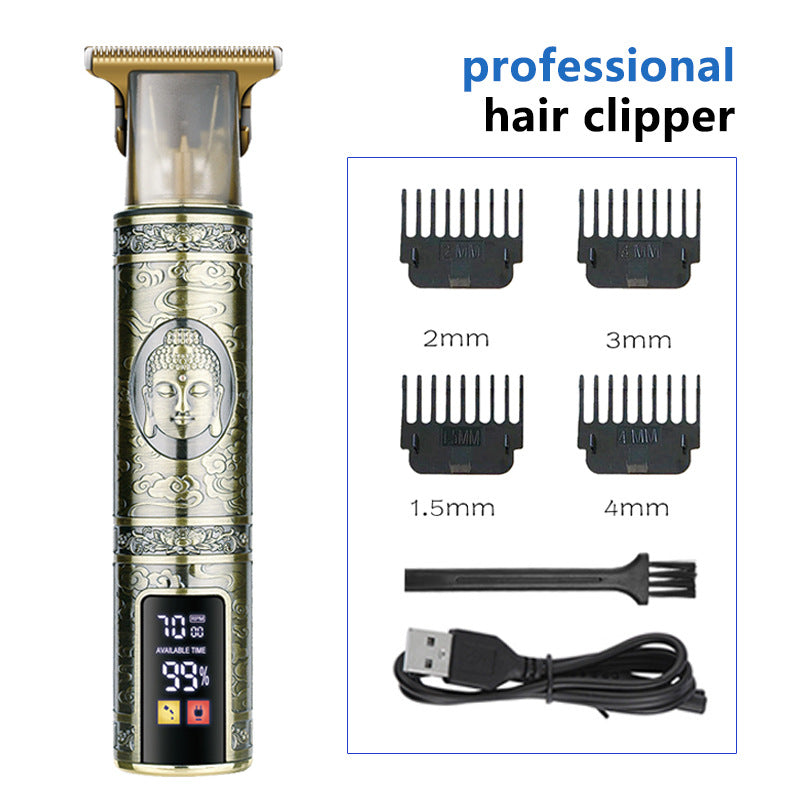T9 Hairdresser With LCD Display Electric Hair Clipper Household Large Screen Digital Display Electric Hair Clipper Carving Oil Head Shaver Hair Clipper - V.I.P Digital Presence