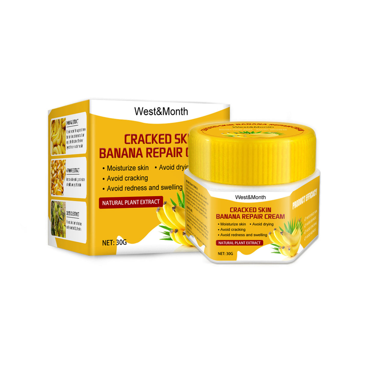 Cracked Skin Banana Repair Cream, Nourishing And Moisturizing Foot Repair Cream To Soften Exfoliation And Remove Dead Skin Calluses - V.I.P Digital Presence