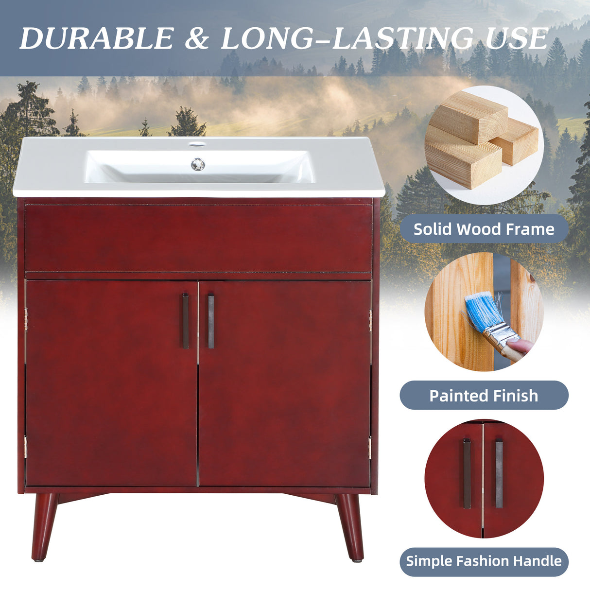 Bathroom vanity Set with Sink, Combo Cabinet, Bathroom Storage Cabinet - V.I.P Digital Presence