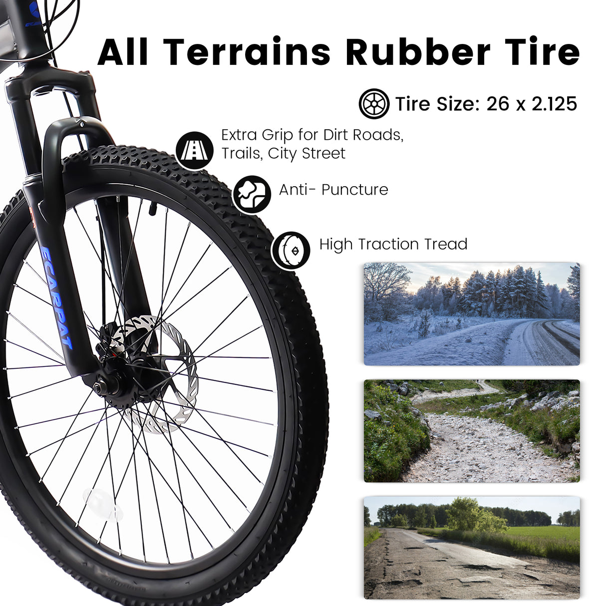 A2660 Ecarpat Mountain Bike 26 inch Wheel Carbon Steel Frame Disc Brake Thumb Shift Front Fork Rear Shock Absorber Bicycle - V.I.P Digital Presence