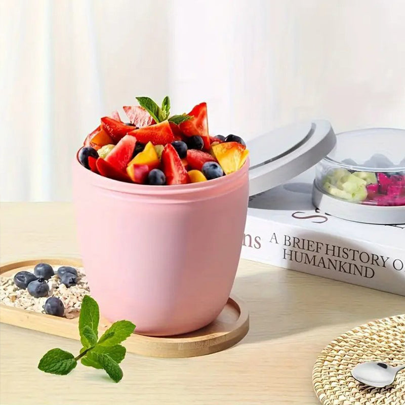 Portable Yogurt Cereal Cups with Lids. Ideal for Overnight Oats, DIY Salads & Parfaits. Great for Breakfast or Lunch - V.I.P Digital Presence