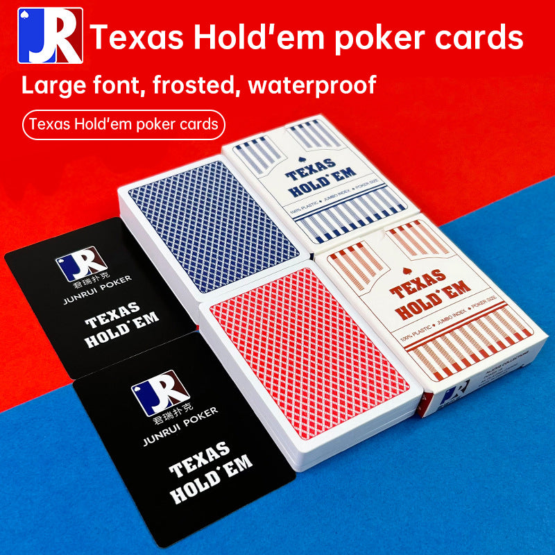 Texas Hold'em PVC waterproof poker, coarse frosted, pro - authorized, wide & large - printed - V.I.P Digital Presence