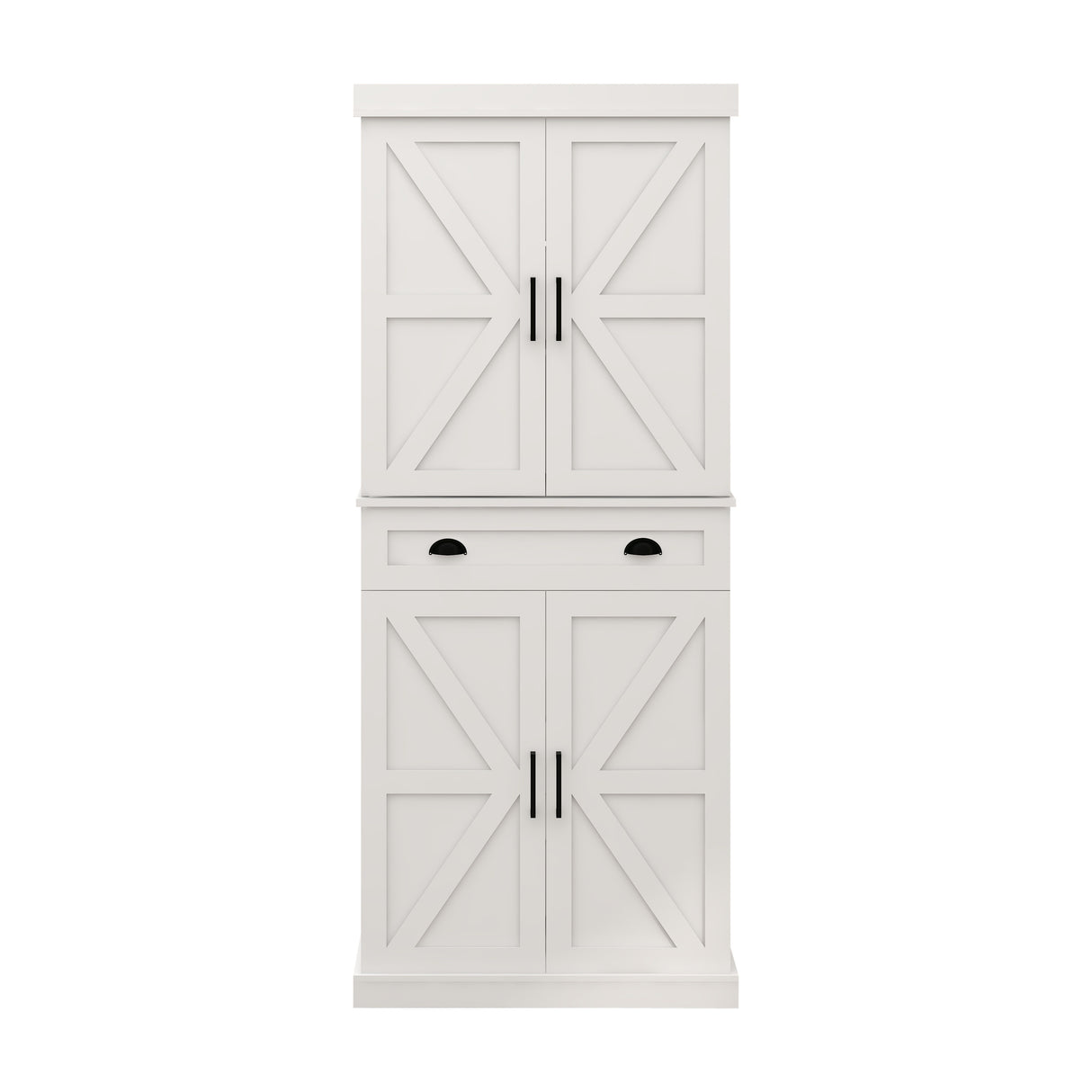 71" Kitchen Pantry Storage Cabinet with 4 Doors(2Doors with Racks)1 Drawer 2 Adjustable Shelves Freestanding Cupboard - V.I.P Digital Presence