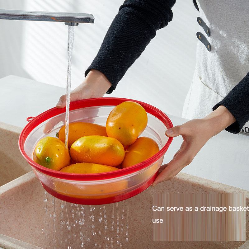 Folding cover with hooks, microwave heating cover, multifunctional silicone folding fresh-keeping cover, oil proof and splash pr - V.I.P Digital Presence