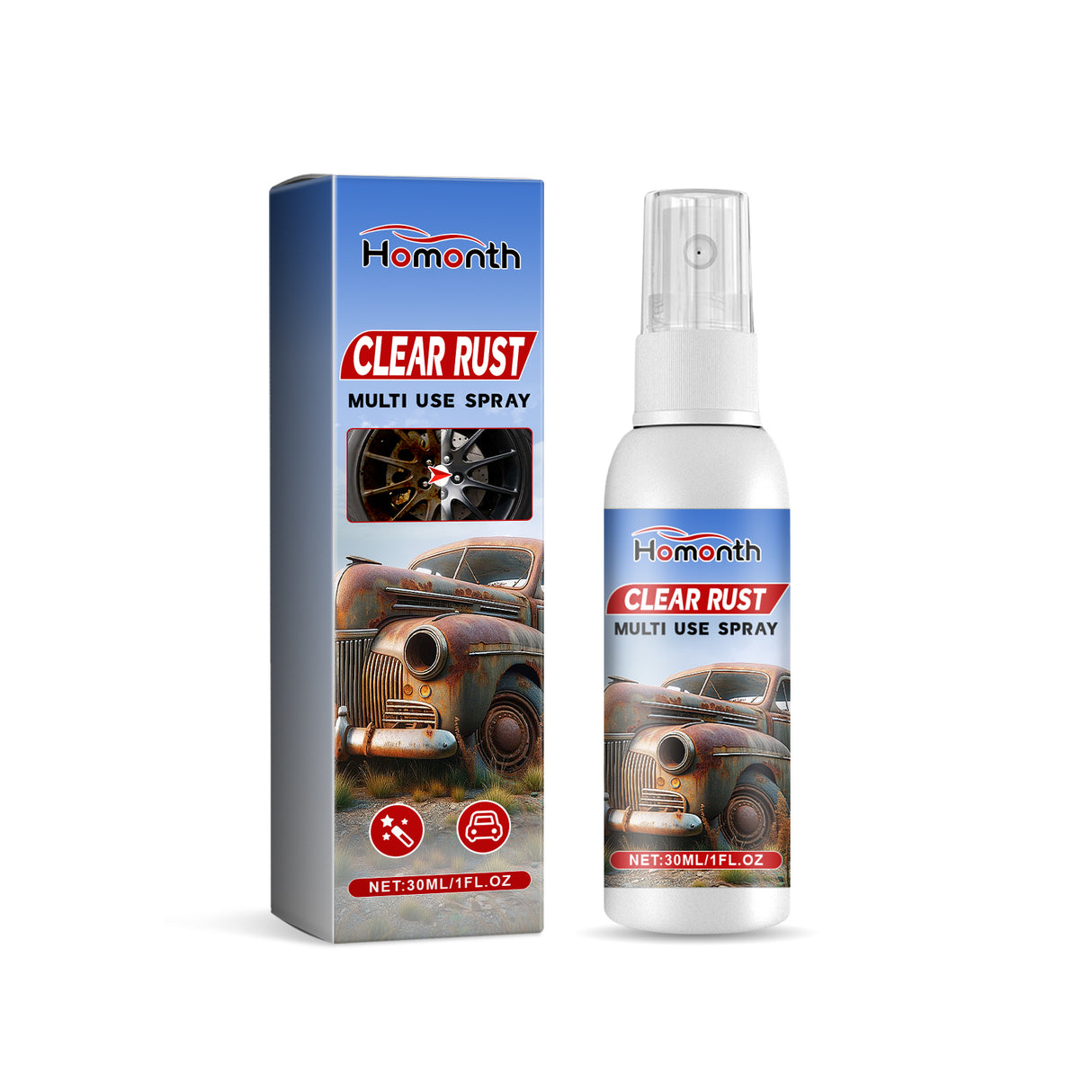Clear Rust Multi Use Spray, Car Tire Cleaning Decontamination Refurbished Anti-Oxidation Maintenance Cleaner - V.I.P Digital Presence