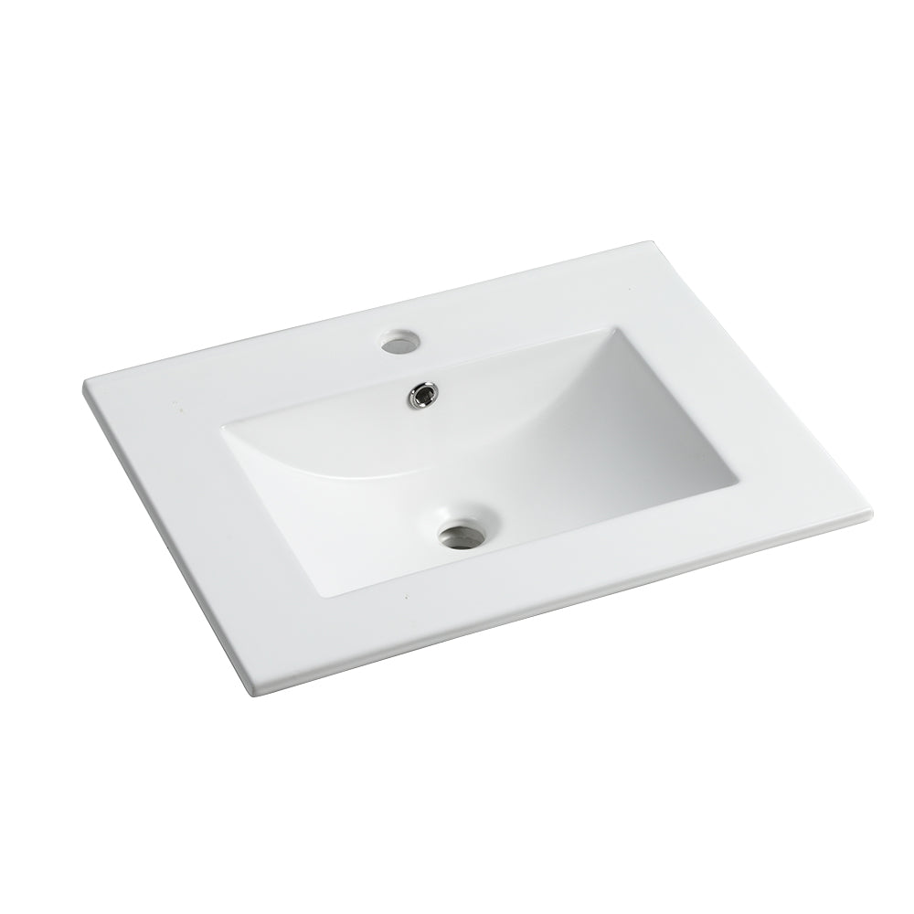 24 Inch Bathroom Ceramic Sink Basin, White - V.I.P Digital Presence