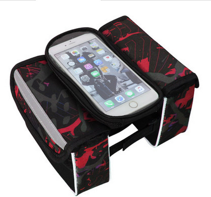 Bicycle Bag Mountain Bike Front Beam Bag Touch Screen Mobile Phone Bag Big Saddle Bag Frame Tube Bag Riding Equipment