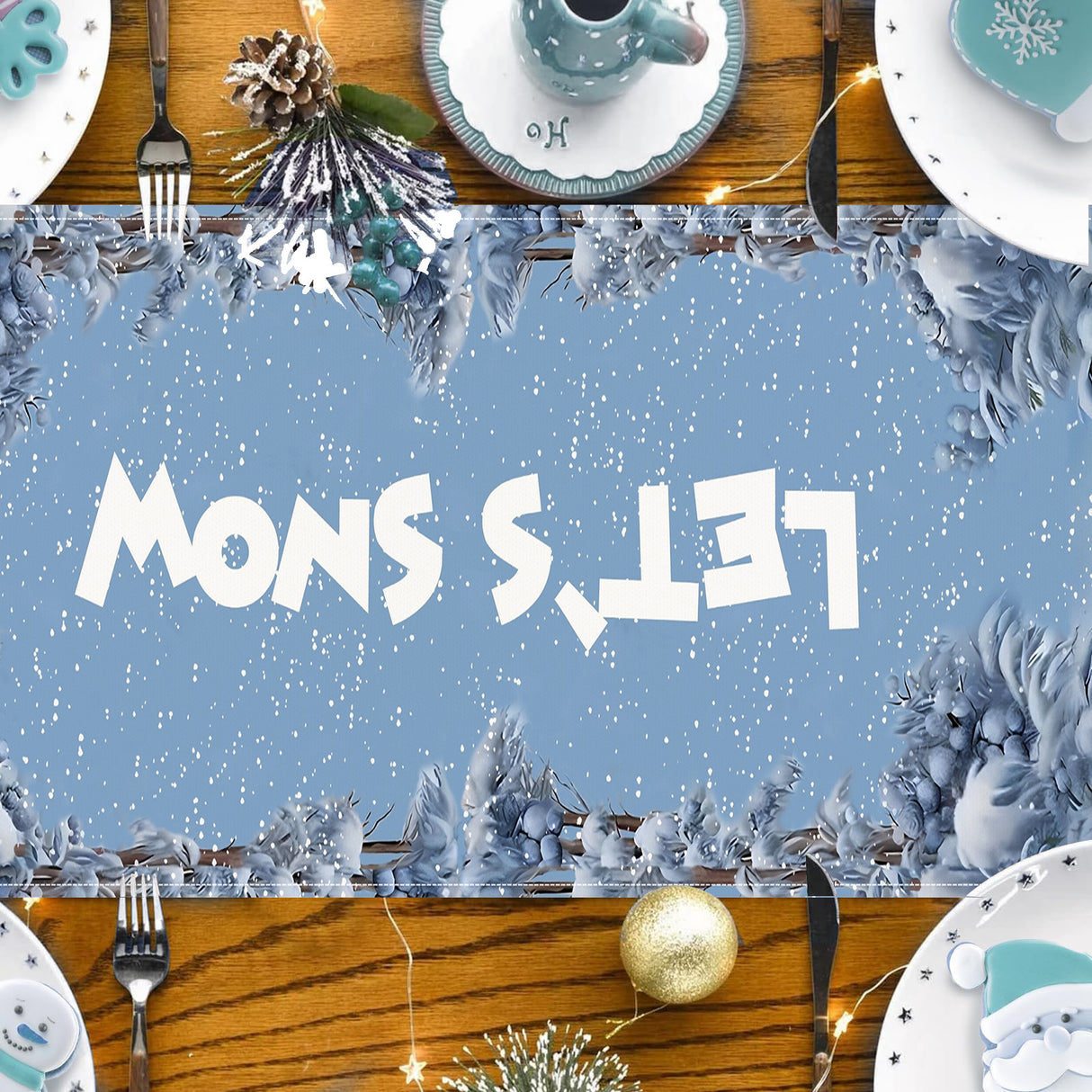 Christmas Snowman Table Flag Festival Restaurant Tablecloth Mat Tablecloth Home Kitchen Table Decoration Tea Flag - V.I.P Digital Presence