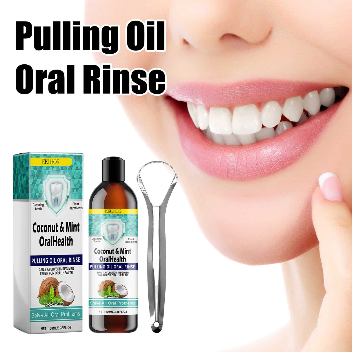 EELHOE Oral Coconut Oil Mouthwash Removes Stains Beautifies Teeth Freshens Breath Cleans Mouth And Protects Gums - V.I.P Digital Presence