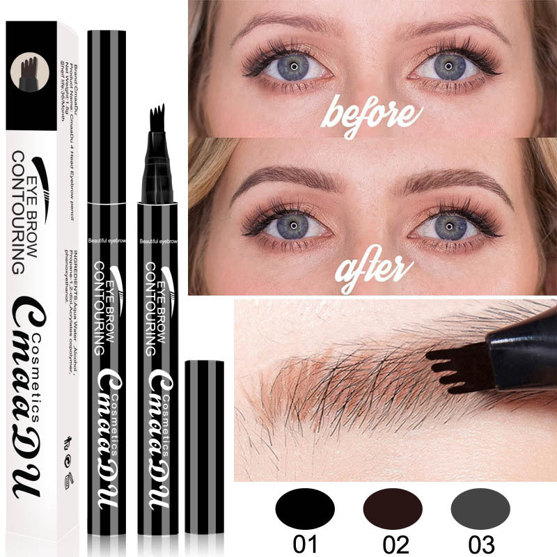 CmaaDu 4 head eyebrow pencil four point eyebrow pencil easy to dry - V.I.P Digital Presence