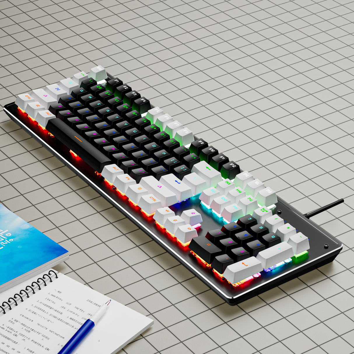 K880 wired mechanical keyboard customized hot swappable office computer 104 key e-sports game - V.I.P Digital Presence