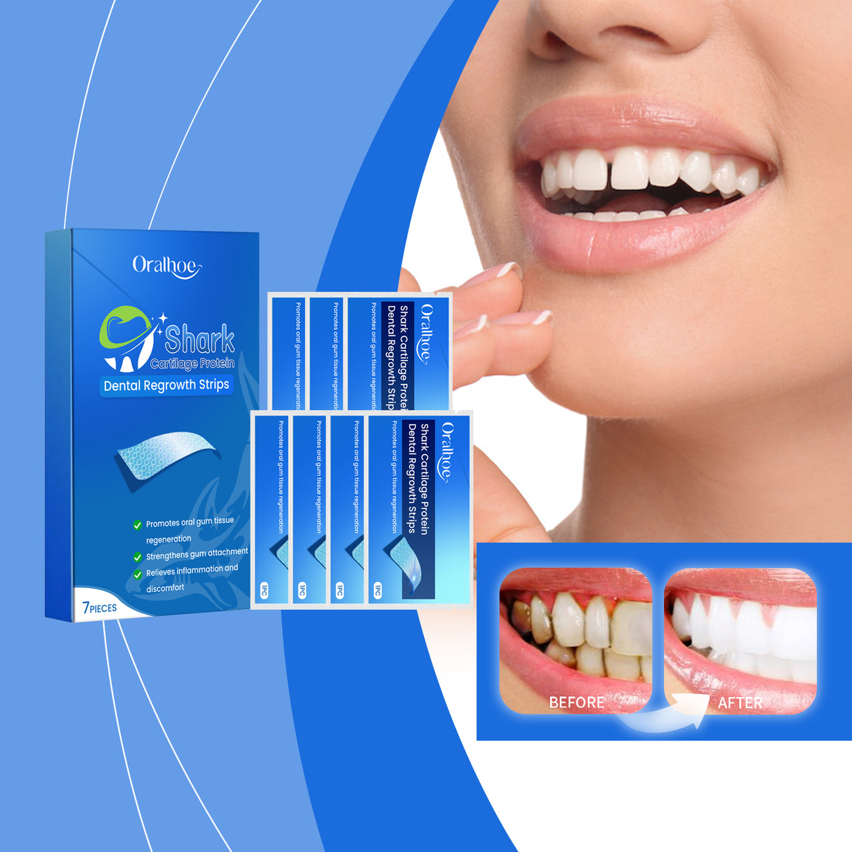 Tooth Beauty Patch, Clean Mouth Stains Tartar Yellow Fresh Breath Whitening Tooth Care Patch - V.I.P Digital Presence