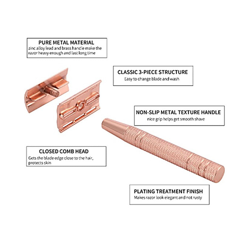 Old style shaver for both men and women, lightweight double-sided shaving blade, kraft paper packaging, alloy beard blade - V.I.P Digital Presence