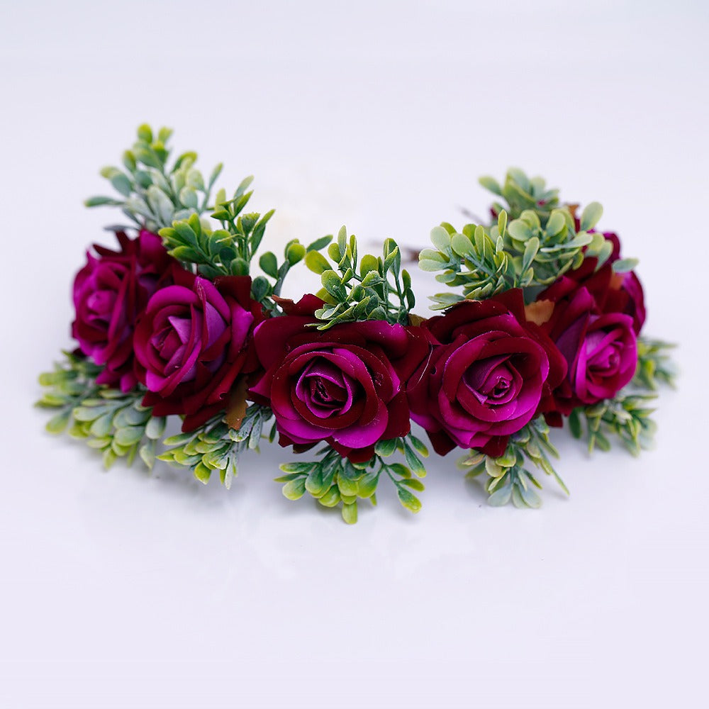Handmade flower wreaths seaside vacation wedding accessories velvet adjustable hair accessories - V.I.P Digital Presence