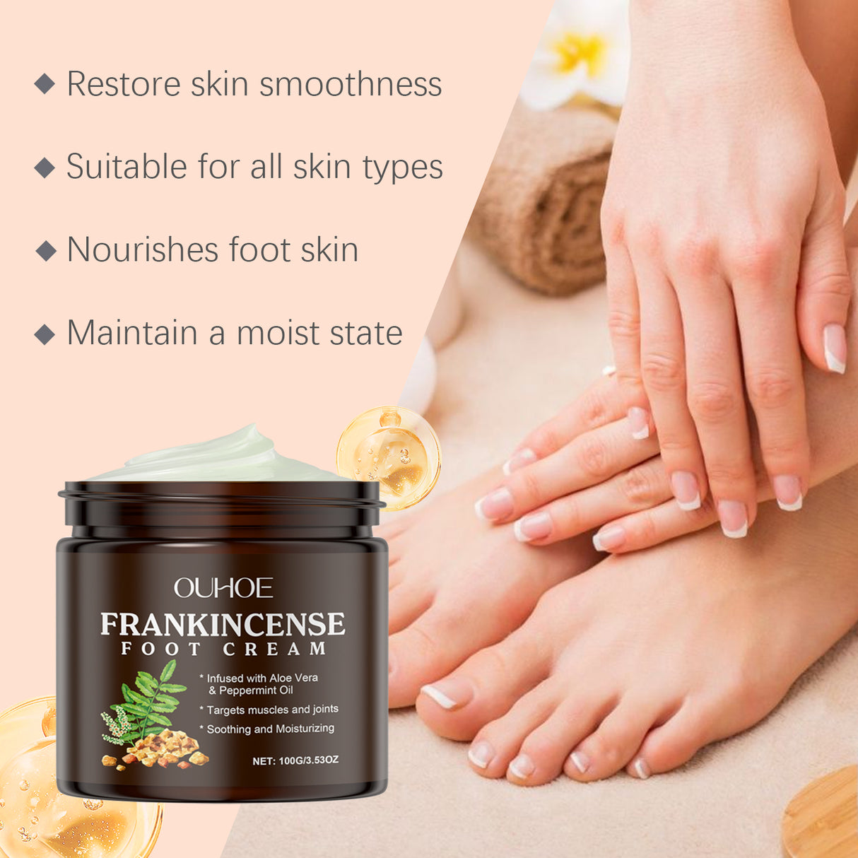 Nourishing And Moisturizing Foot Cream Gently Moisturizes Foot Skin With A Deep Nourishing And Exfoliating Foot Cream