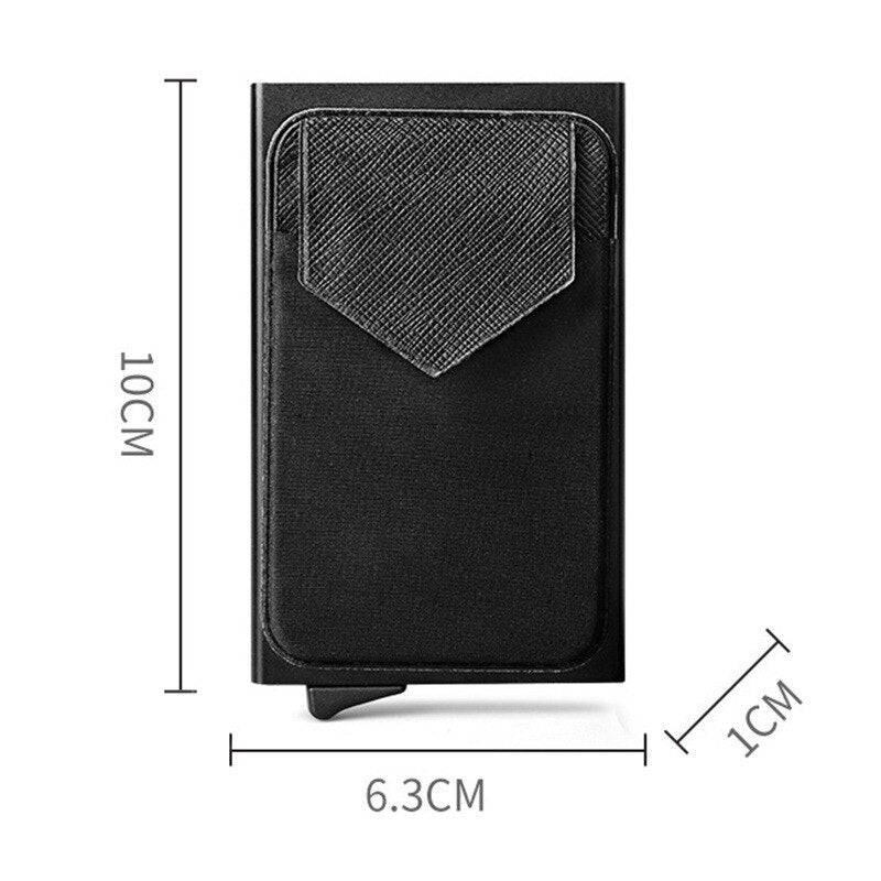 Business Men Credit Card Wallet Aluminum Cash ID Card Holder Case Blocking Slim Metal Wallet Coin Purse Black - V.I.P Digital Presence
