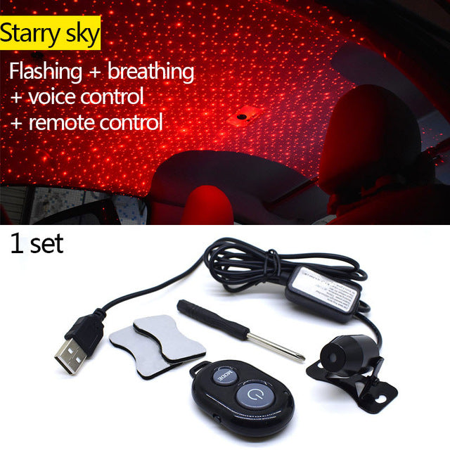 Light Projector Car Decoration Light USB LED Starry Sky Star DJ RGB Laser Projector Music Sound Remote Control Auto Car Styling - V.I.P Digital Presence