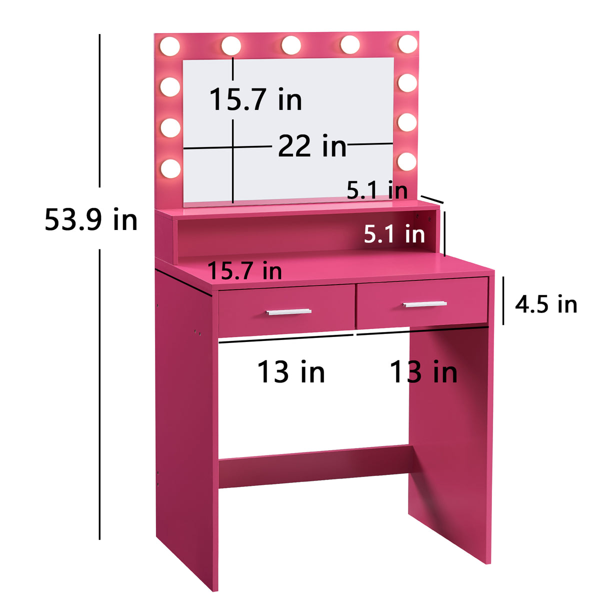Makeup Vanity Desk with Mirror & Light - V.I.P Digital Presence