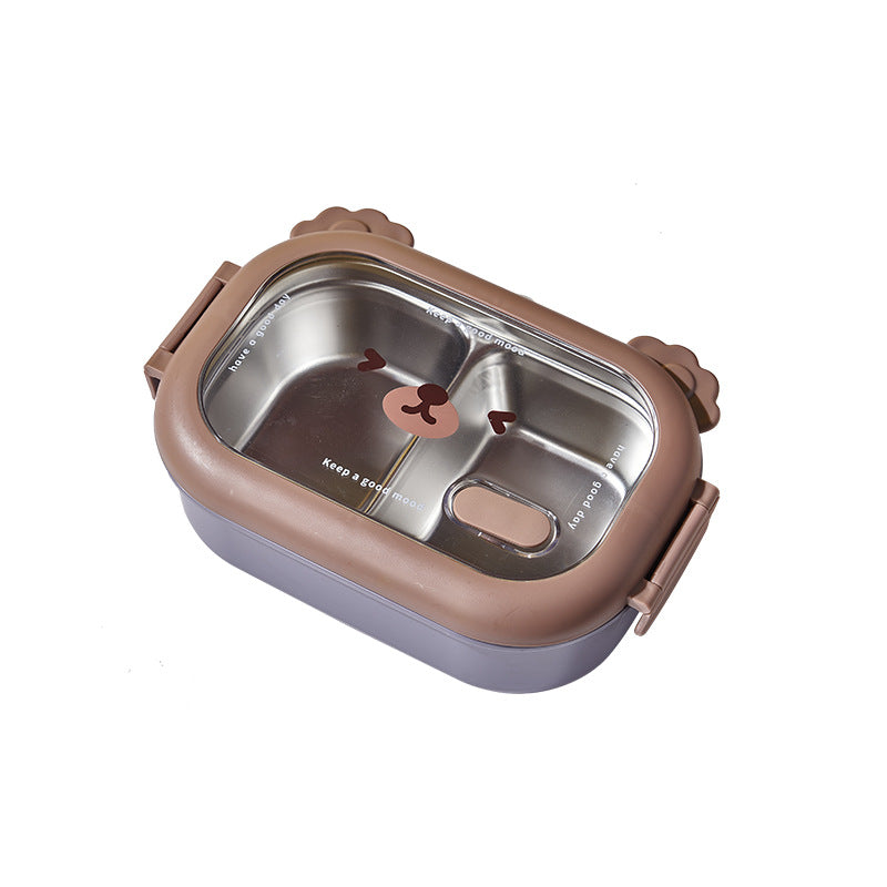 Creative cute bear stainless steel compartment insulation lunch box lunch box - V.I.P Digital Presence
