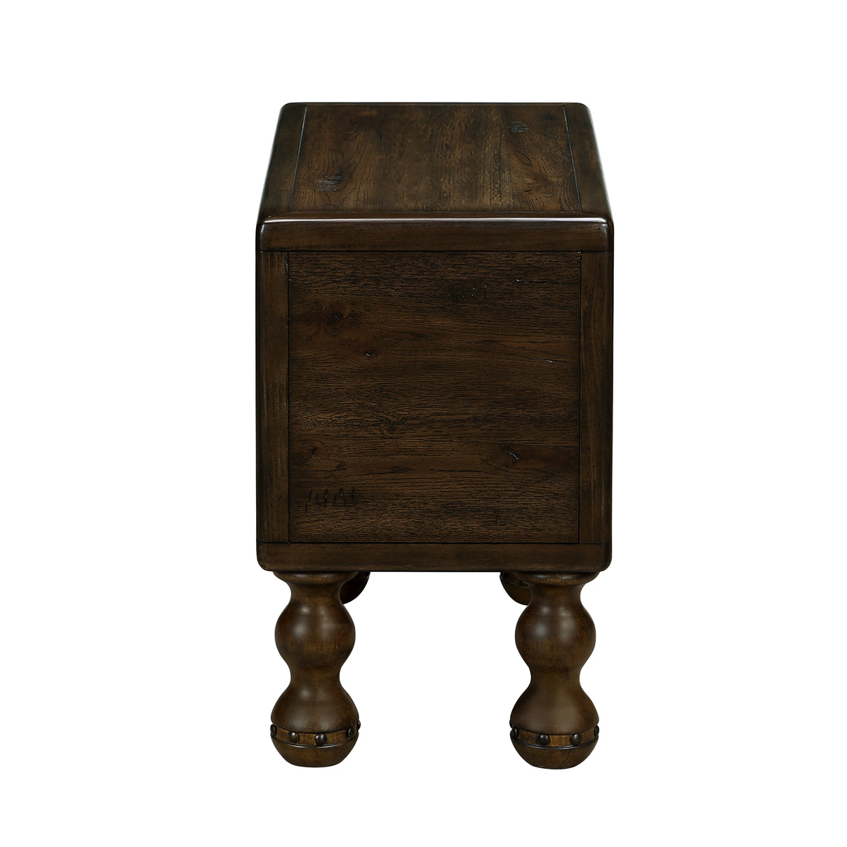 Solid wood end table, rectangular 23.6 inch narrow edge table with drawers, vintage bedside table, Espresso - V.I.P Digital Presence