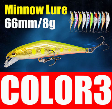 AFISHLURE Bass Wobblers Trout Fishing Lure 66mm/8g Minnow Hard Baits Iscas Artificial Pesca Leurre