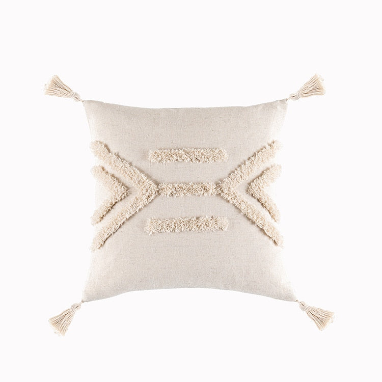Tassels Cushion Cover 45x45cm Beige White Pillow Covers Decorative Pillow Case Square Home Boho Decor Macrame Pillowcase - V.I.P Digital Presence
