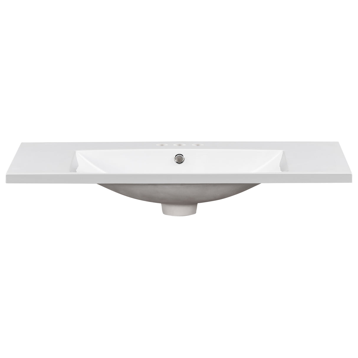 36" Single Bathroom Basin Sink, Vanity Top Only, 3-Faucet Holes, Resin - V.I.P Digital Presence