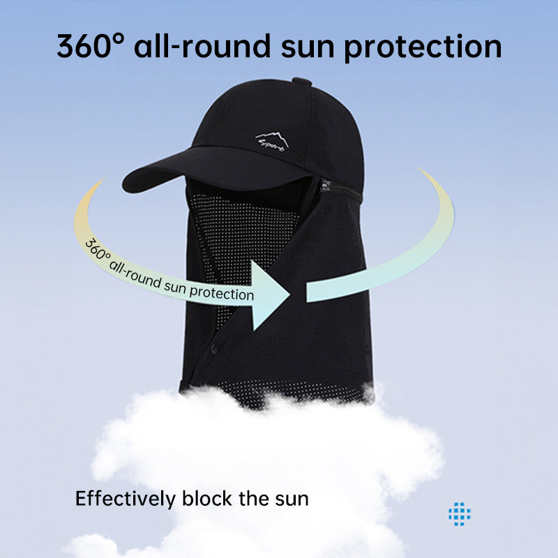 1pc Summer Baseball Cap with Detachable 360° Neck Sun Flap. For men, hiking, fishing, outdoor. - V.I.P Digital Presence