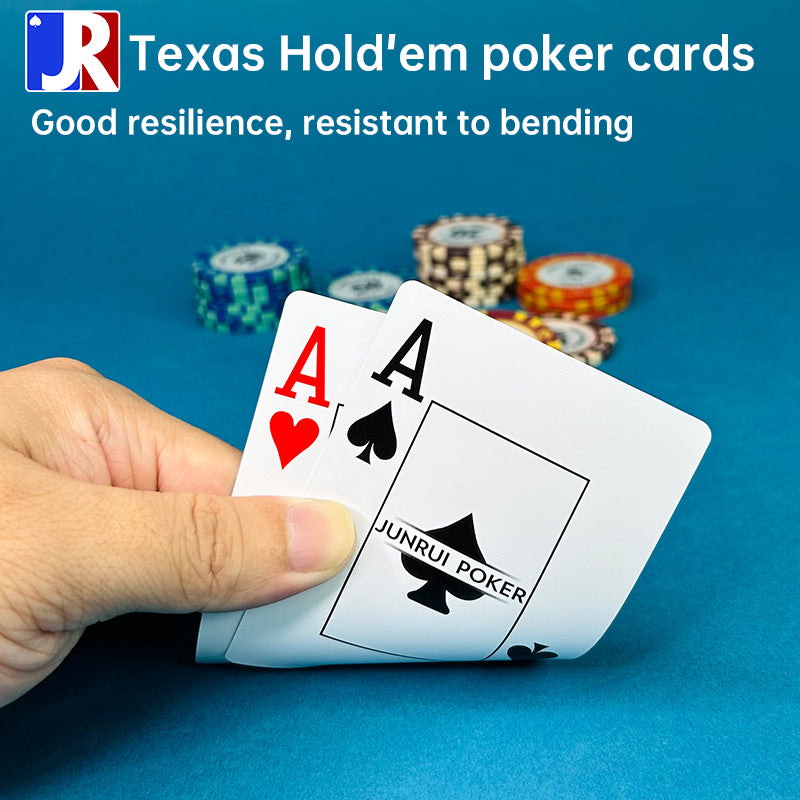 Texas Hold'em PVC waterproof poker, coarse frosted, pro - authorized, wide & large - printed - V.I.P Digital Presence