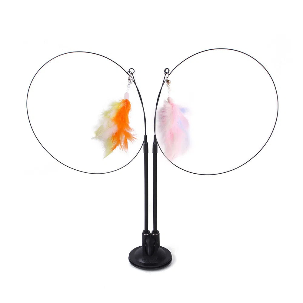 Suction cup cat toy stick that can be attached and held with steel wire multi head interchangeable cat toy and pet supplies - V.I.P Digital Presence