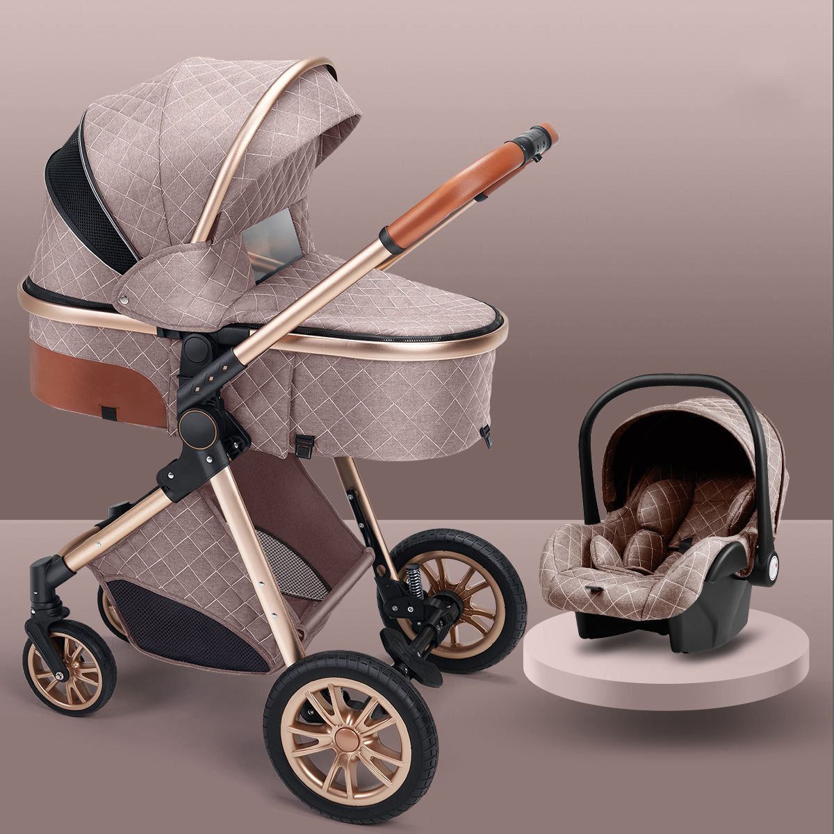 High landscape baby stroller that can sit or lie down lightweight folding two-way shock-absorbing newborn baby stroller - V.I.P Digital Presence