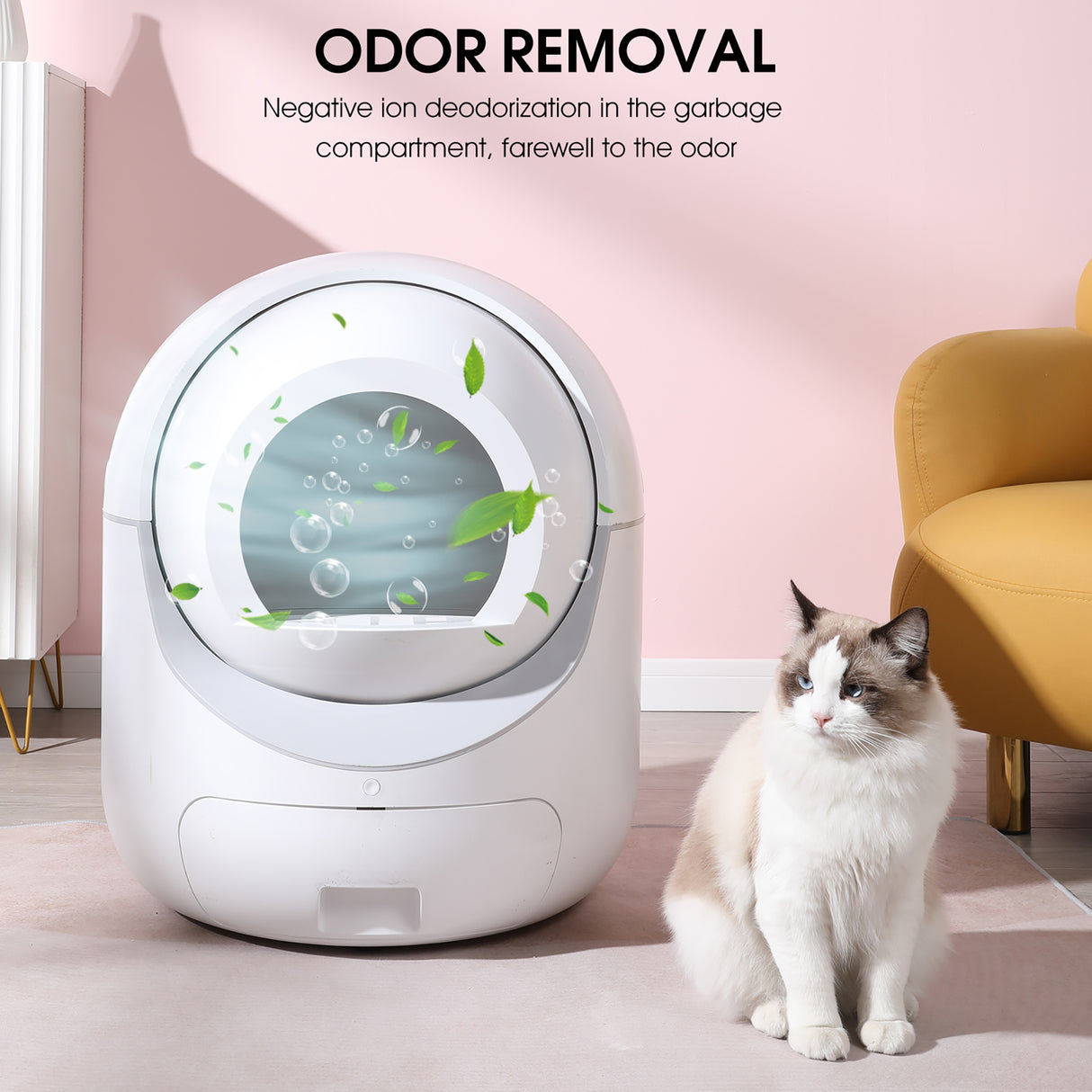 Intelligent cat litter box, automatically eliminates odors, application control, supports multiple cats with 5G and 2.4G WiFi - V.I.P Digital Presence