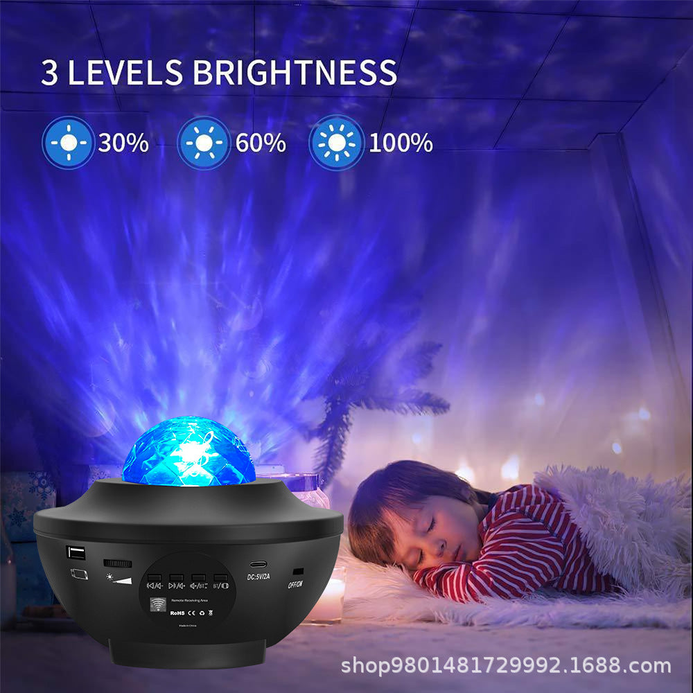 Popular Small Bowl Starry Sky Light Projection Light USB Bluetooth Music Rotating Water Ripple Starry Sky Laser Atmosphere Light - V.I.P Digital Presence