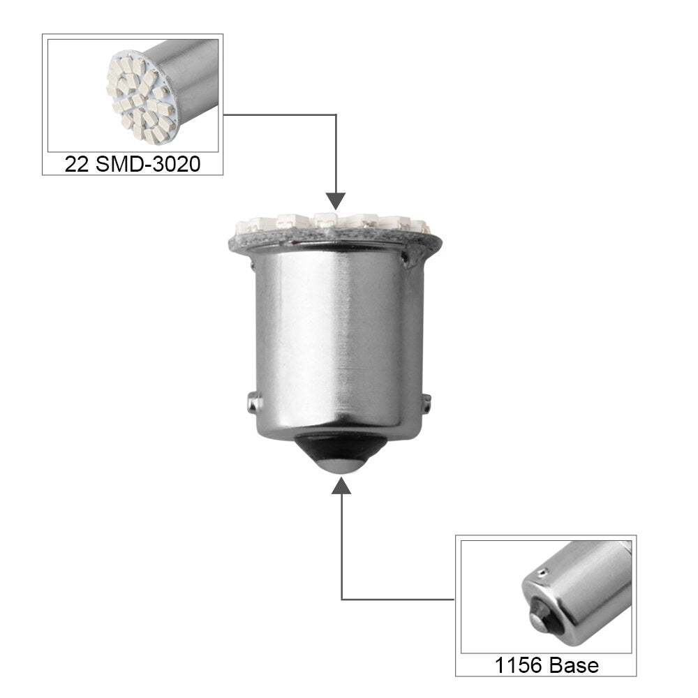 12V 1156 1157 22SMD P21W BA15S BA15D LED Bulb Car Auto Front Lights Brake Lights Turn Lights Parking Lamp Bulbs - V.I.P Digital Presence