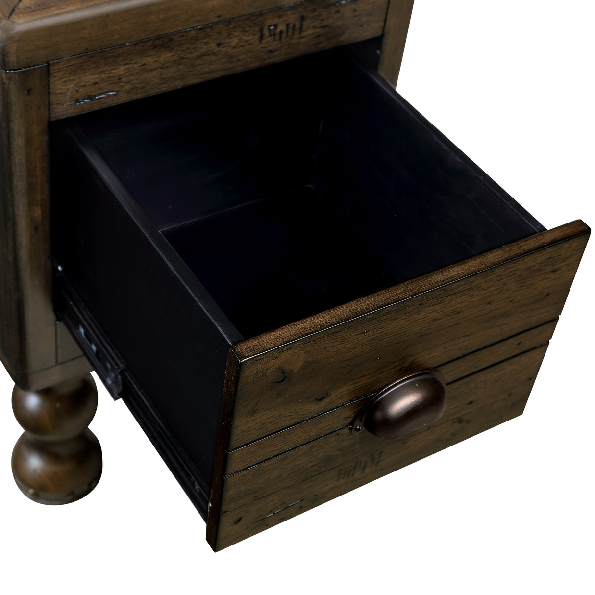 Solid wood end table, rectangular 23.6 inch narrow edge table with drawers, vintage bedside table, Espresso - V.I.P Digital Presence