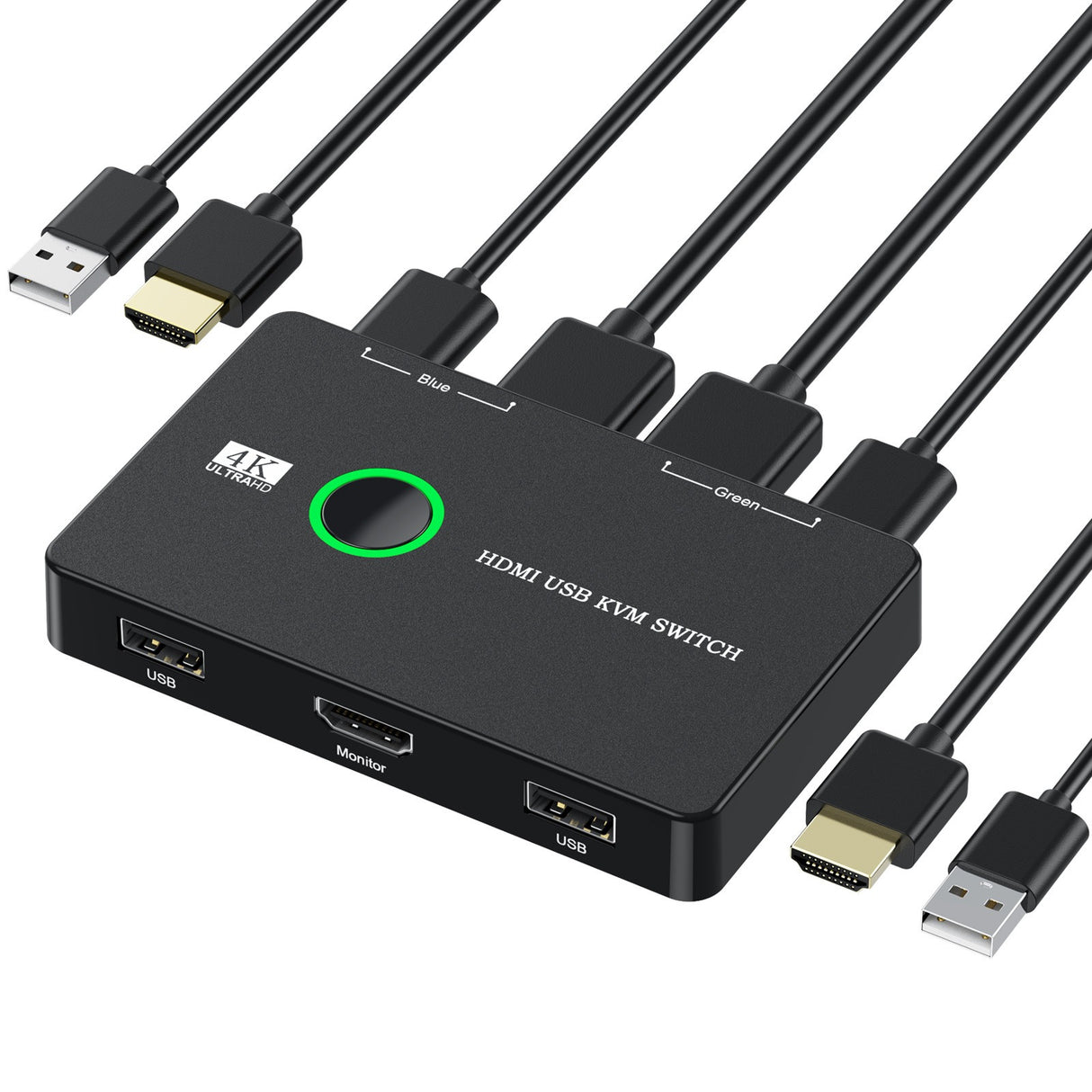 USB/HDMI/KVM switch for 2 computers to share keyboard, mouse, printer, high-definition display - V.I.P Digital Presence