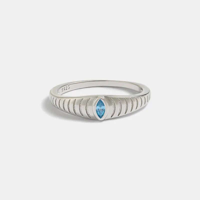 925 Sterling Silver Inlaid Zircon Ring - V.I.P Digital Presence