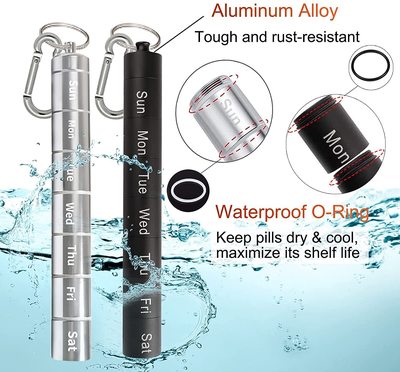Sealed Waterproof 7 Days Split Aluminum Alloy Metal Medicine Box