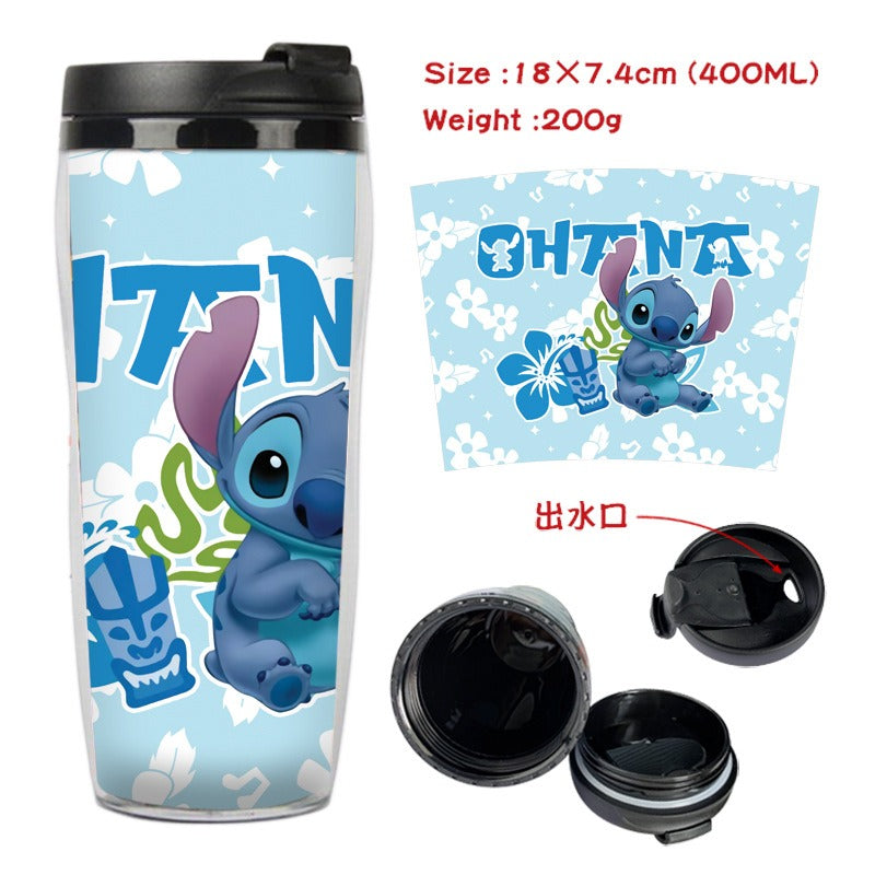 Stitch Stitch animation peripheral double-layer insulated plastic cup two-dimensional cartoon tea cup cold water kettle water cup - V.I.P Digital Presence