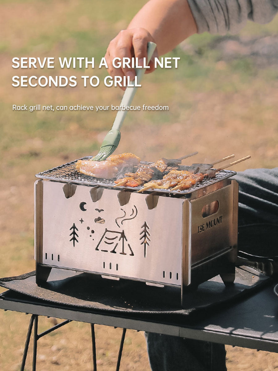 Outdoor folding barbecue stove stainless steel card stove bonfire stove portable camping heating stove burning firewood stove - V.I.P Digital Presence