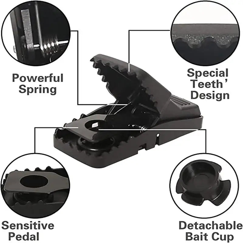 Black Reusable Plastic Mouse Trap Traps Rodent Catcher Home Mousetrap Killer Mouse Snap Traps Rodent Catcher