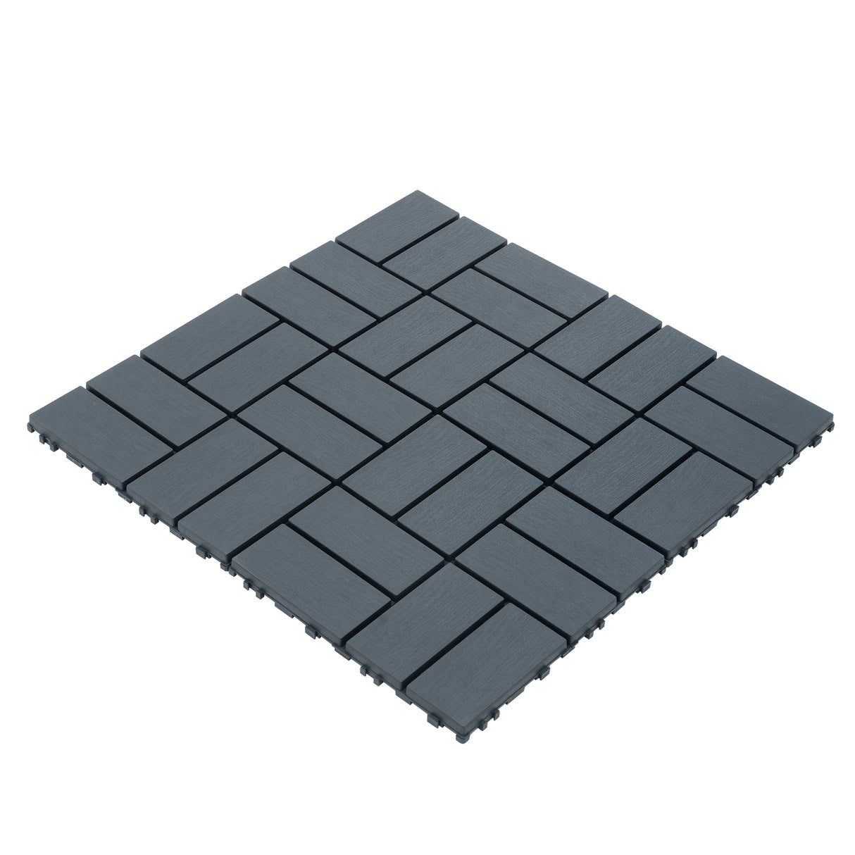 Plastic interlocking deck tiles, 44 terrace deck tiles, 12 "x12" square waterproof terrace floor tiles, gray - V.I.P Digital Presence