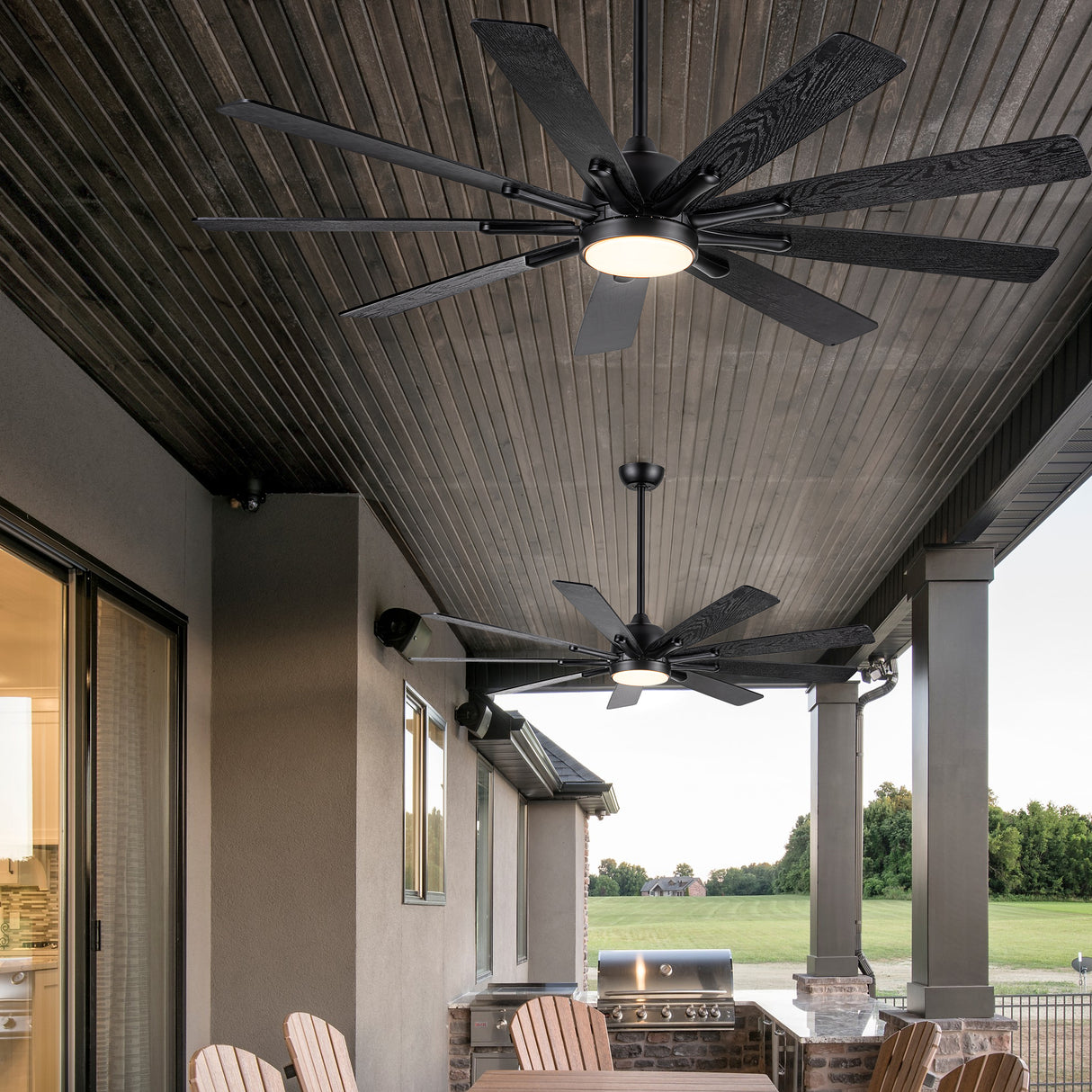 Mordern Farmhouse 62 In Black Ceiling Fan with Smart App and Remote Control - V.I.P Digital Presence