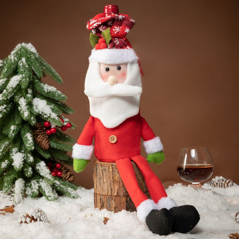 Cartoon Long Leg Elderly Wine Set Creative Christmas Decorations Decoration Home Table Wine Bottle Set - V.I.P Digital Presence
