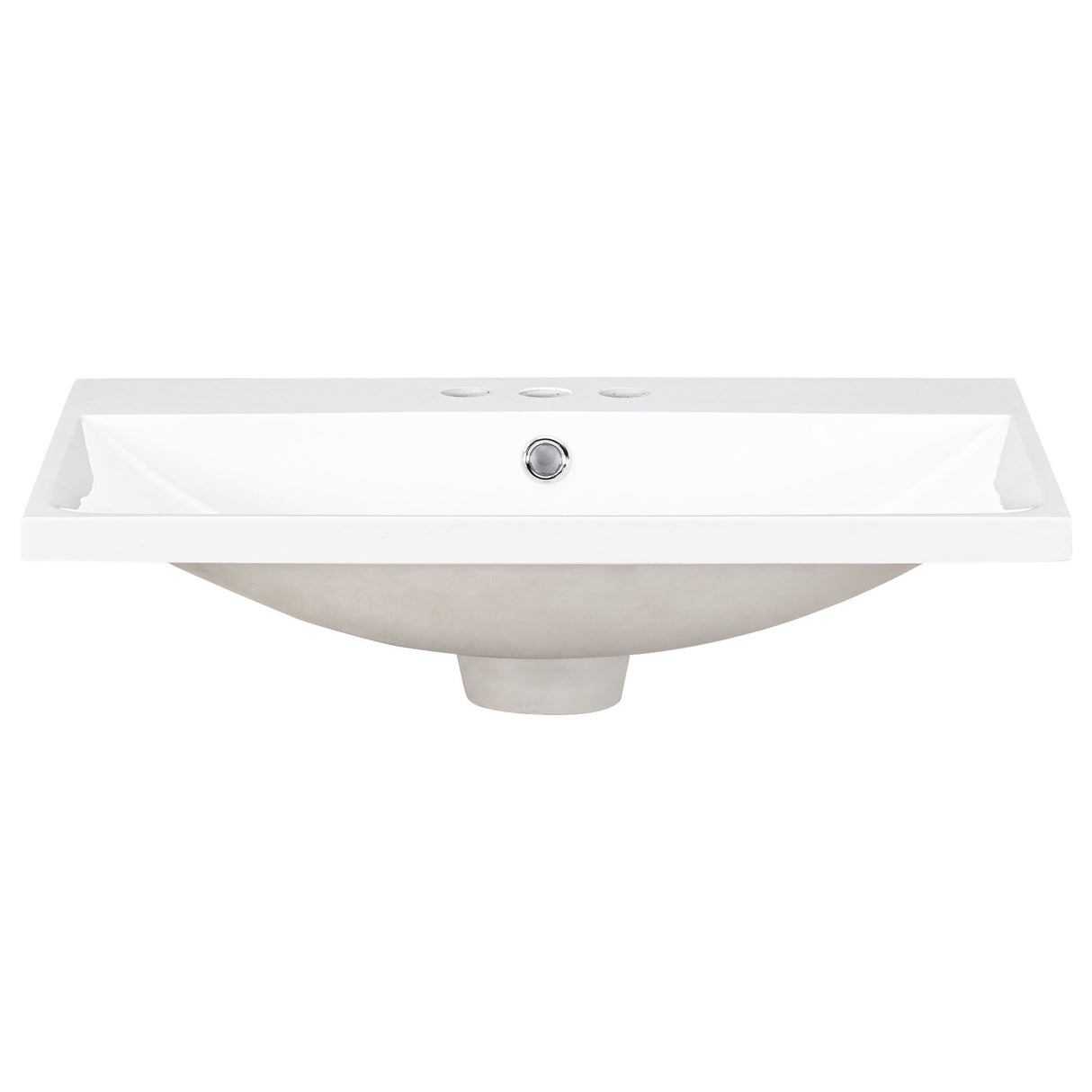 24" Bathroom Vanity Top Only White Basin 3-Faucet Holes 4" Faucet Available Ceramic - V.I.P Digital Presence