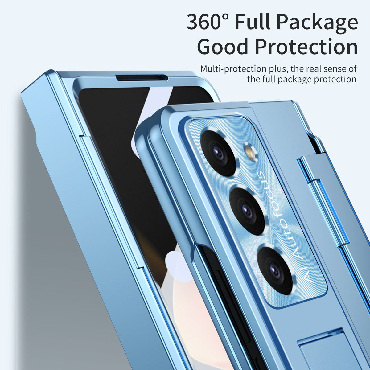 Samsung zfold 5 phone case FOLD4 flat hinge folding protective cover FOLD3 solid color bracket anti drop suitable - V.I.P Digital Presence